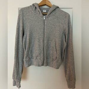 TNA cropped thermal/waffle zip up